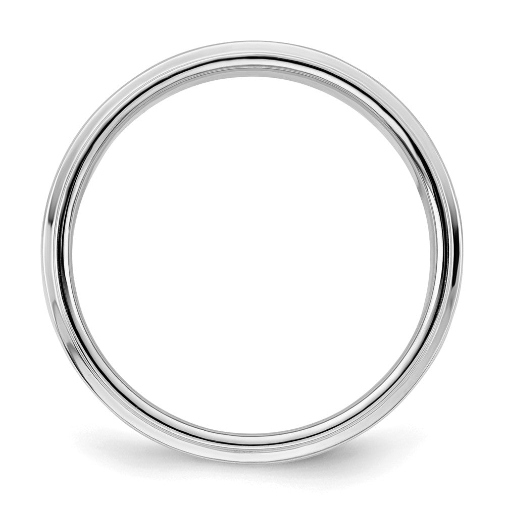 Sterling Silver Rhodium-Plated 5mm Flat W/ Step Edge Band