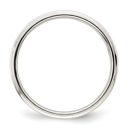 Sterling Silver 6mm Flat With Step Edge Size 4 Band
