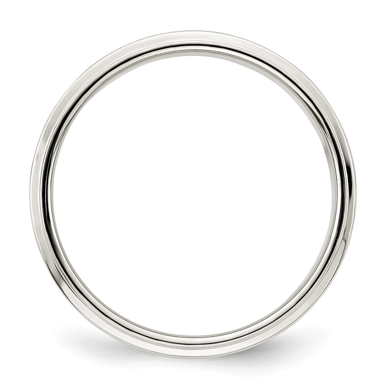 Sterling Silver 6mm Flat With Step Edge Size 4 Band