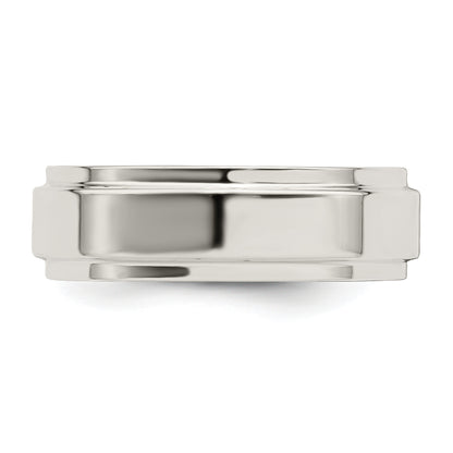 Sterling Silver 6mm Flat With Step Edge Size 4 Band