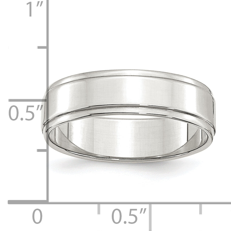 Sterling Silver 6mm Flat With Step Edge Size 4 Band