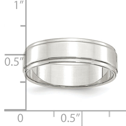 Sterling Silver 6mm Flat With Step Edge Size 4 Band