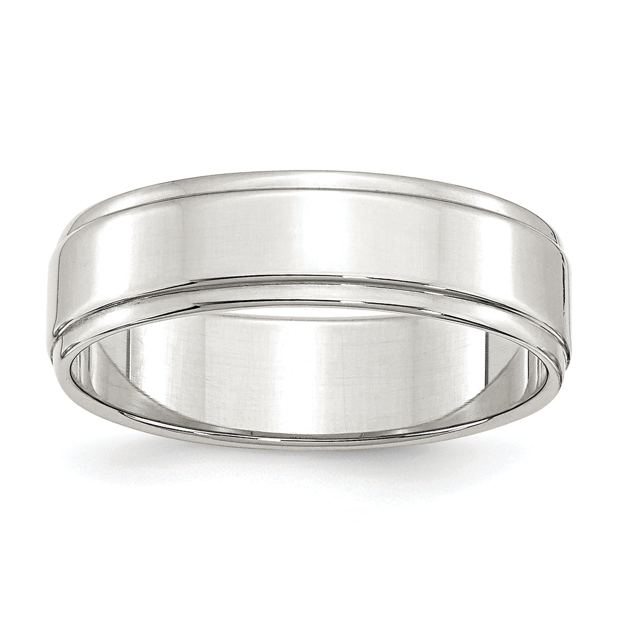 Sterling Silver 6mm Flat With Step Edge Size 4 Band
