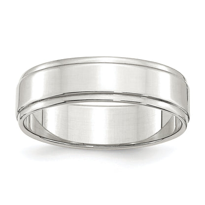 Sterling Silver 6mm Flat With Step Edge Size 4 Band