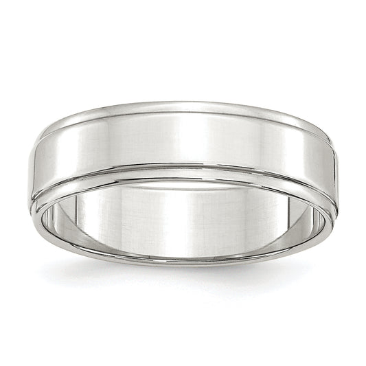 Sterling Silver 6mm Flat With Step Edge Size 4 Band