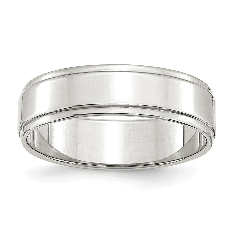 Sterling Silver 6mm Flat With Step Edge Size 4 Band