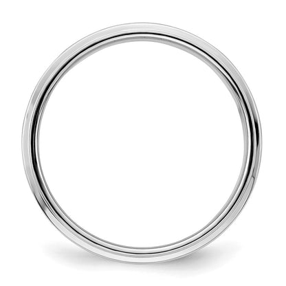 Sterling Silver Rhodium-Plated 6mm Flat W/ Step Edge Band
