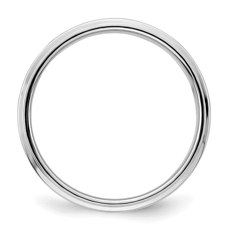 Sterling Silver Rhodium-Plated 6mm Flat W/ Step Edge Band