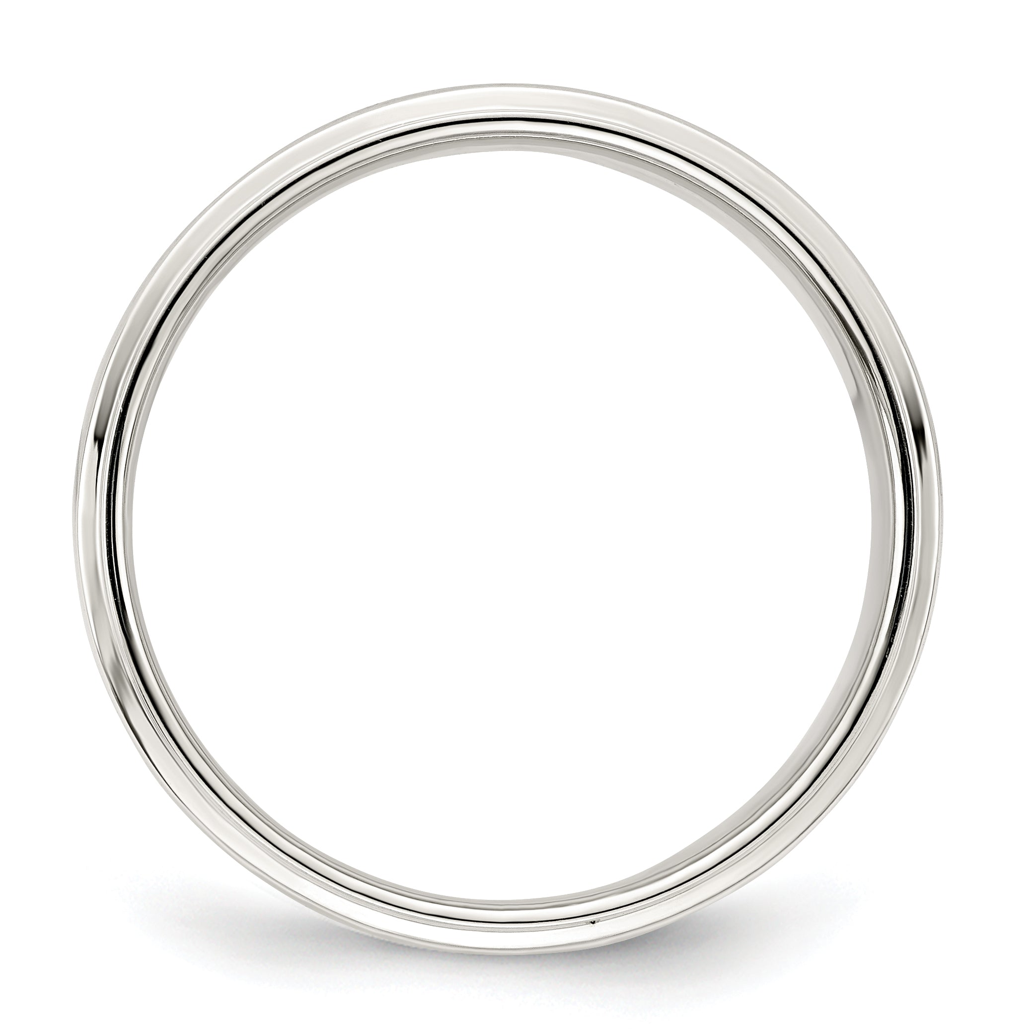 Sterling Silver 7mm Flat With Step Edge Size 4 Band