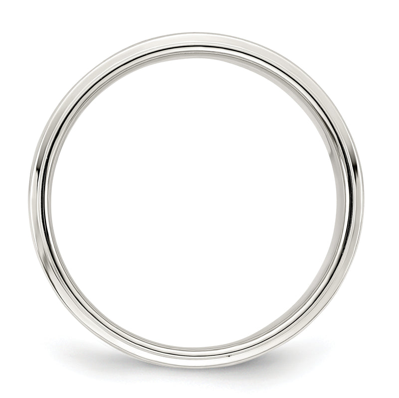 Sterling Silver 7mm Flat With Step Edge Size 4 Band