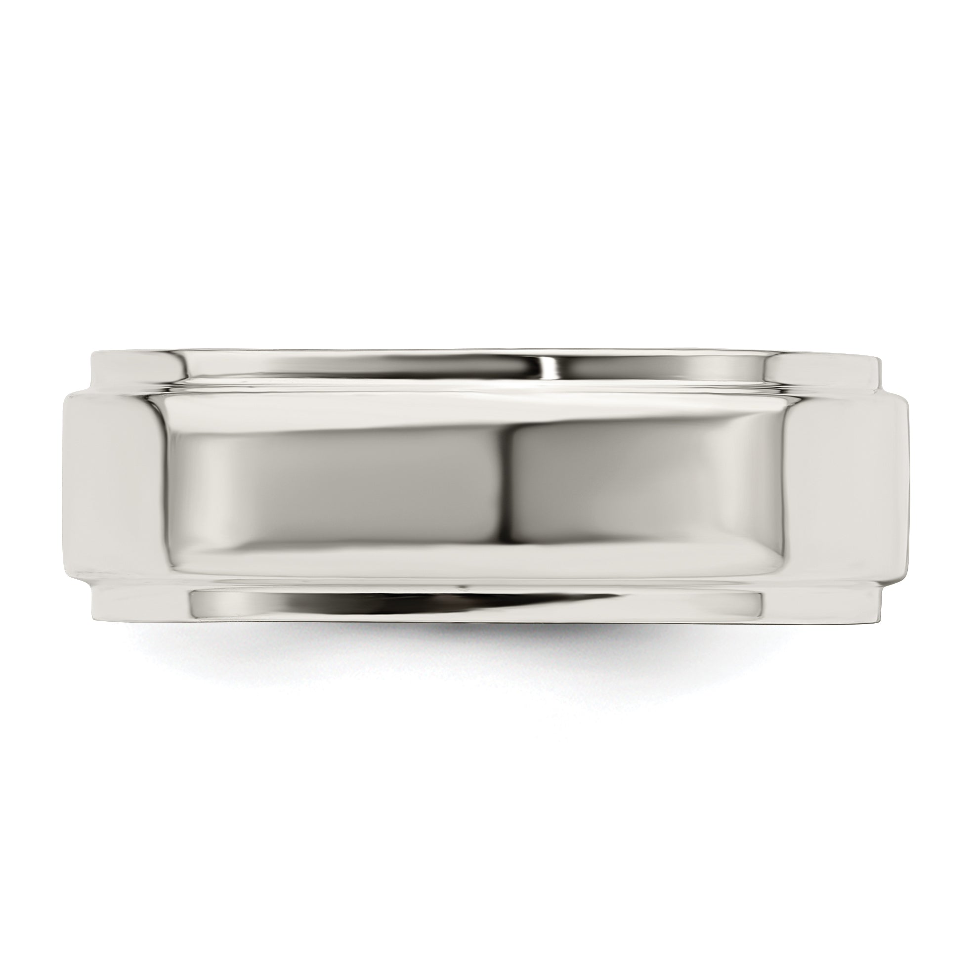 Sterling Silver 7mm Flat With Step Edge Size 4 Band