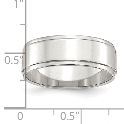 Sterling Silver 7mm Flat With Step Edge Size 4 Band