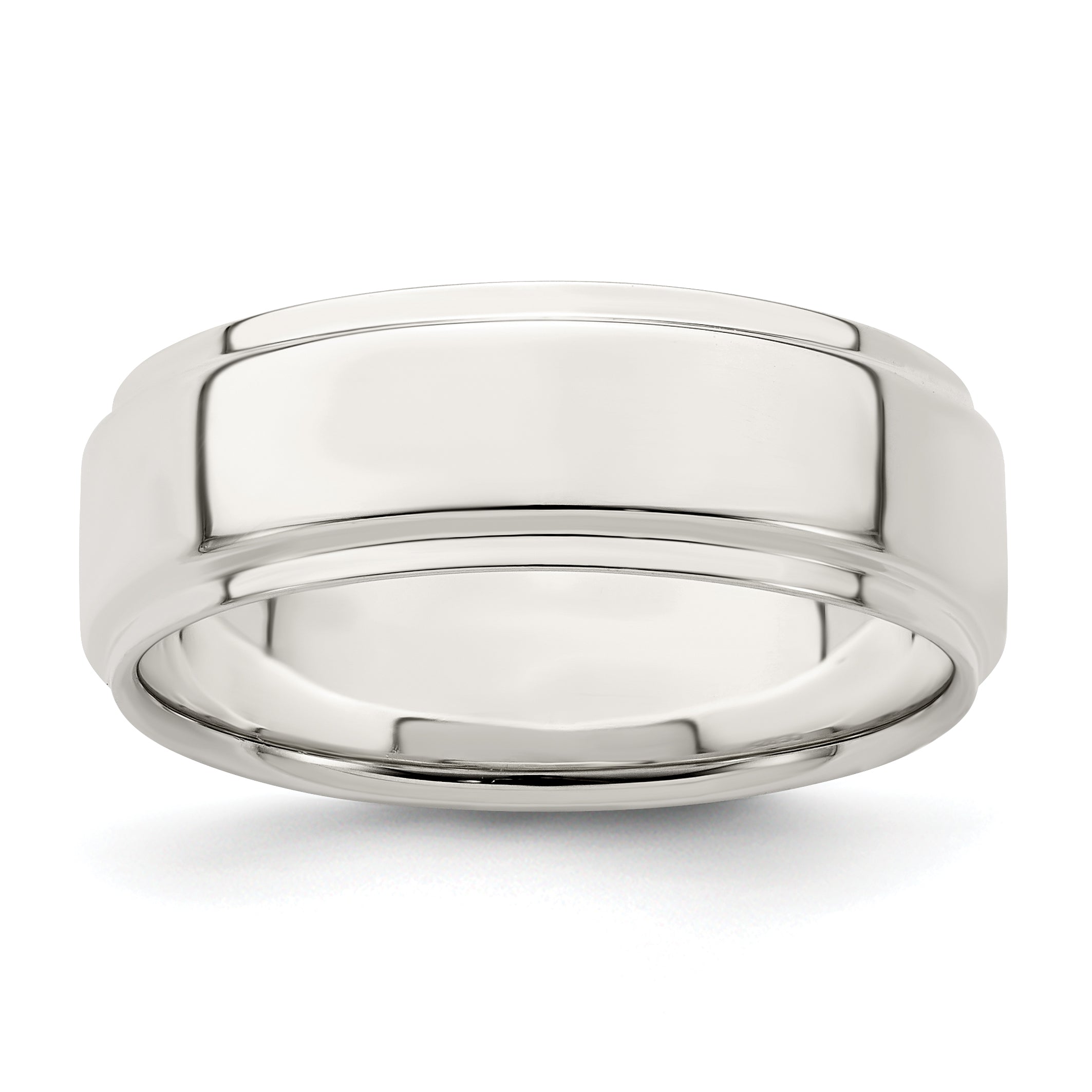 Sterling Silver 7mm Flat With Step Edge Size 4 Band