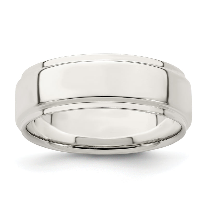 Sterling Silver 7mm Flat With Step Edge Size 4 Band