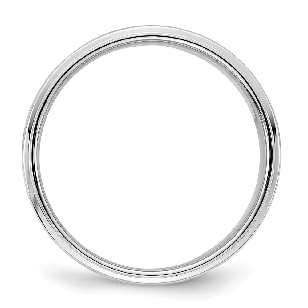 Sterling Silver Rhodium-Plated 7mm Flat W/ Step Edge Band