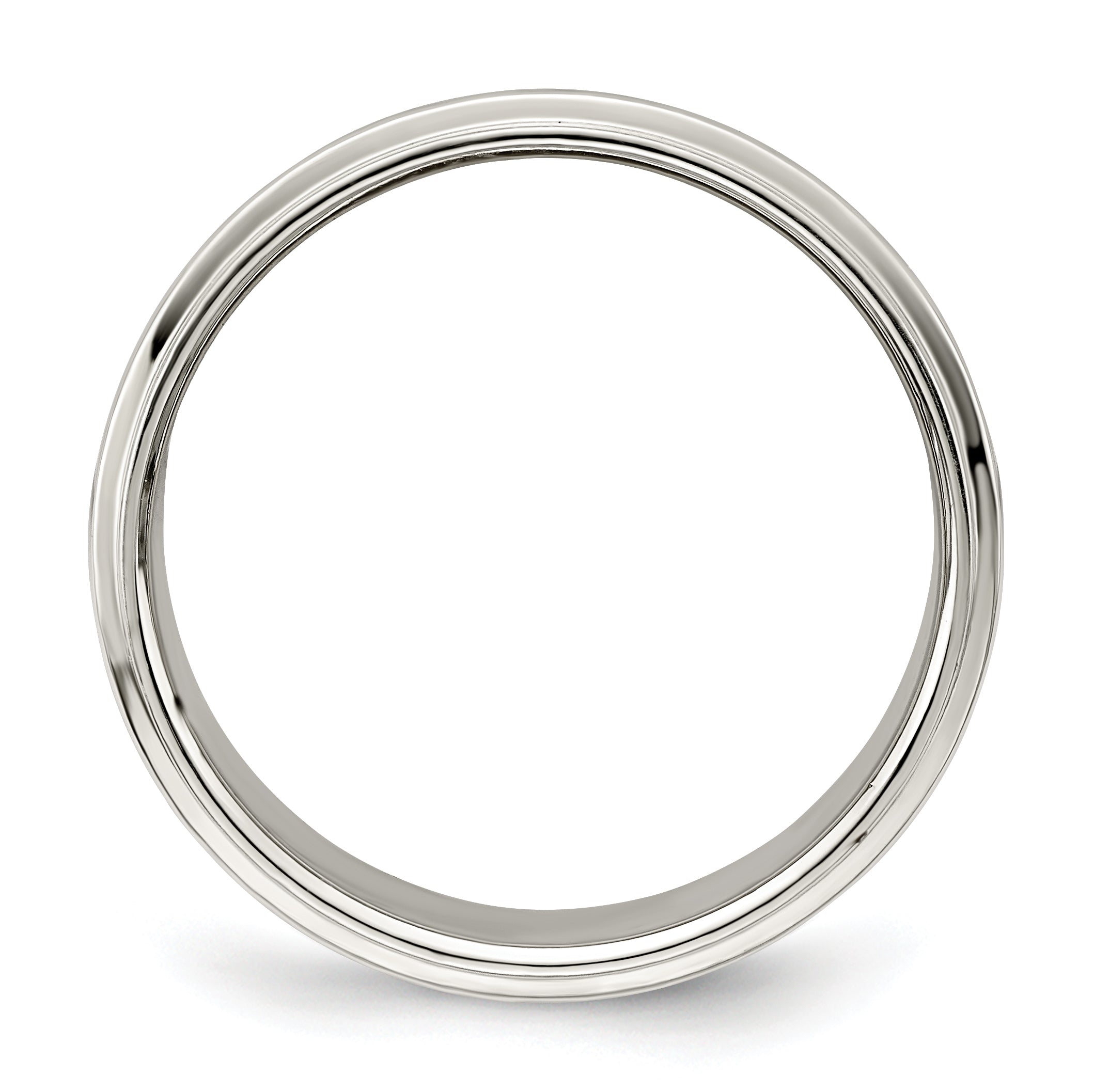Sterling Silver 8mm Flat With Step Edge Size 4 Band