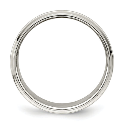 Sterling Silver 8mm Flat With Step Edge Size 4 Band