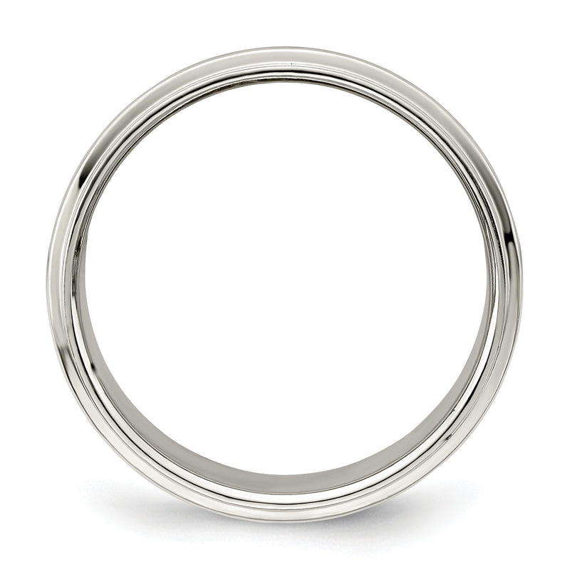 Sterling Silver 8mm Flat With Step Edge Size 4 Band