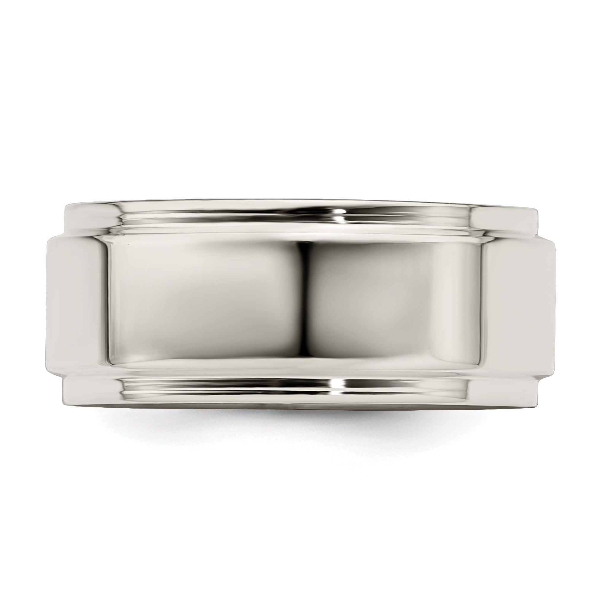 Sterling Silver 8mm Flat With Step Edge Size 4 Band