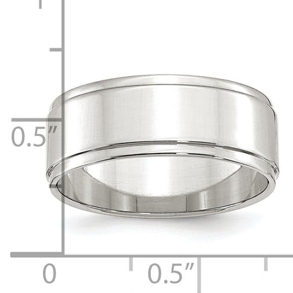 Sterling Silver 8mm Flat With Step Edge Size 4 Band