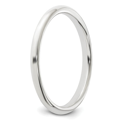 Sterling Silver 2mm Half Round Size 4 Band