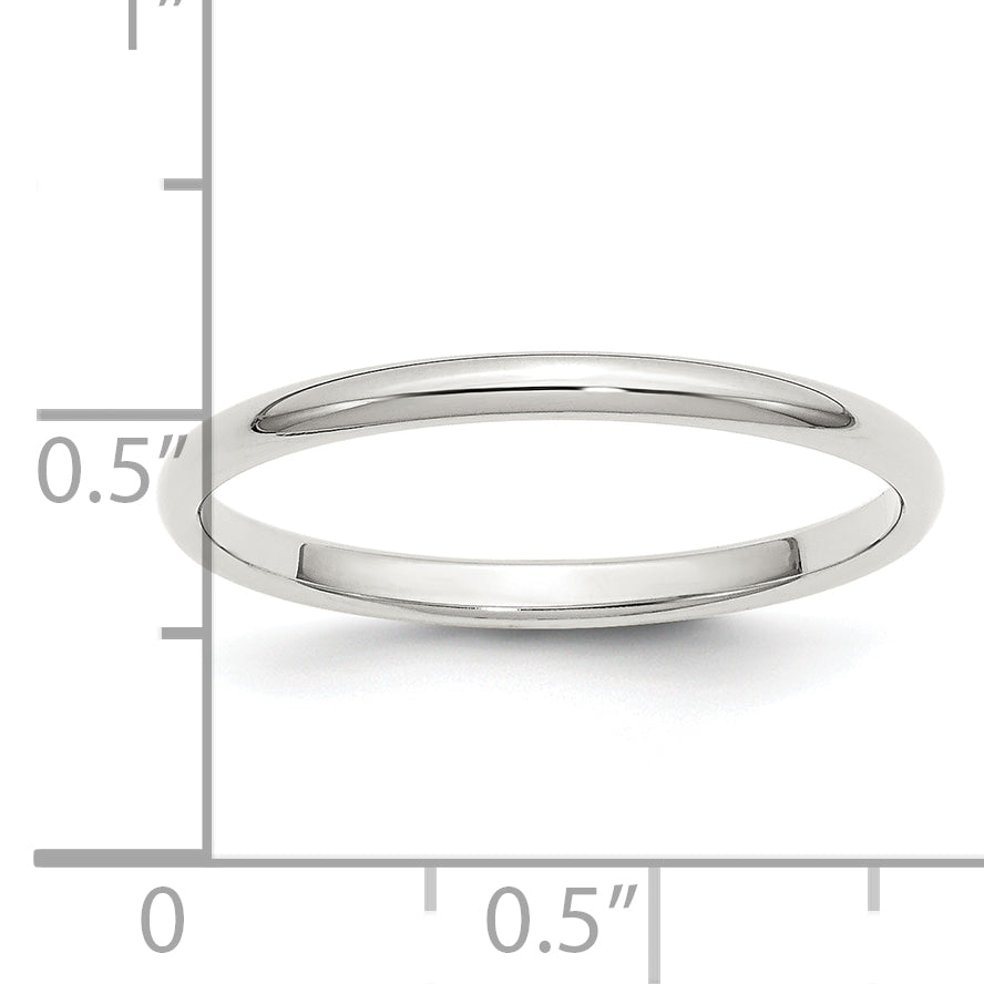 Sterling Silver 2mm Half Round Size 4 Band