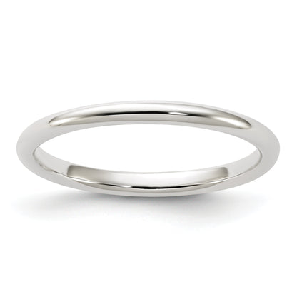 Sterling Silver 2mm Half Round Size 4 Band