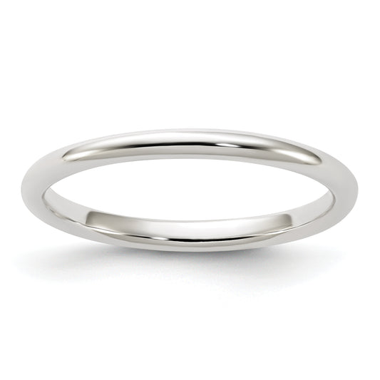 Sterling Silver 2mm Half Round Size 4 Band