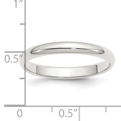 Sterling Silver 3mm Half Round Size 4 Band