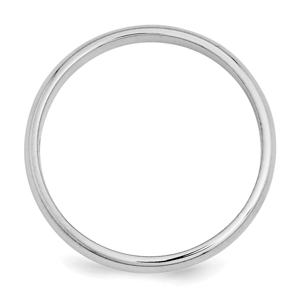 Sterling Silver Rhodium-Plated 3mm Half-Round Band