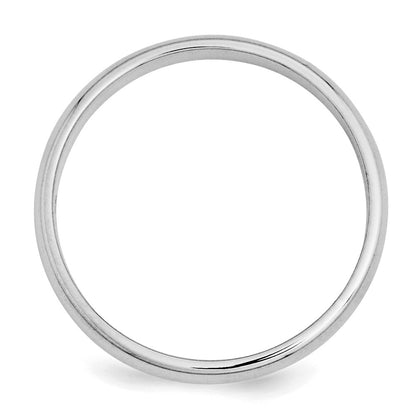 Sterling Silver Rhodium-Plated 3mm Half-Round Band