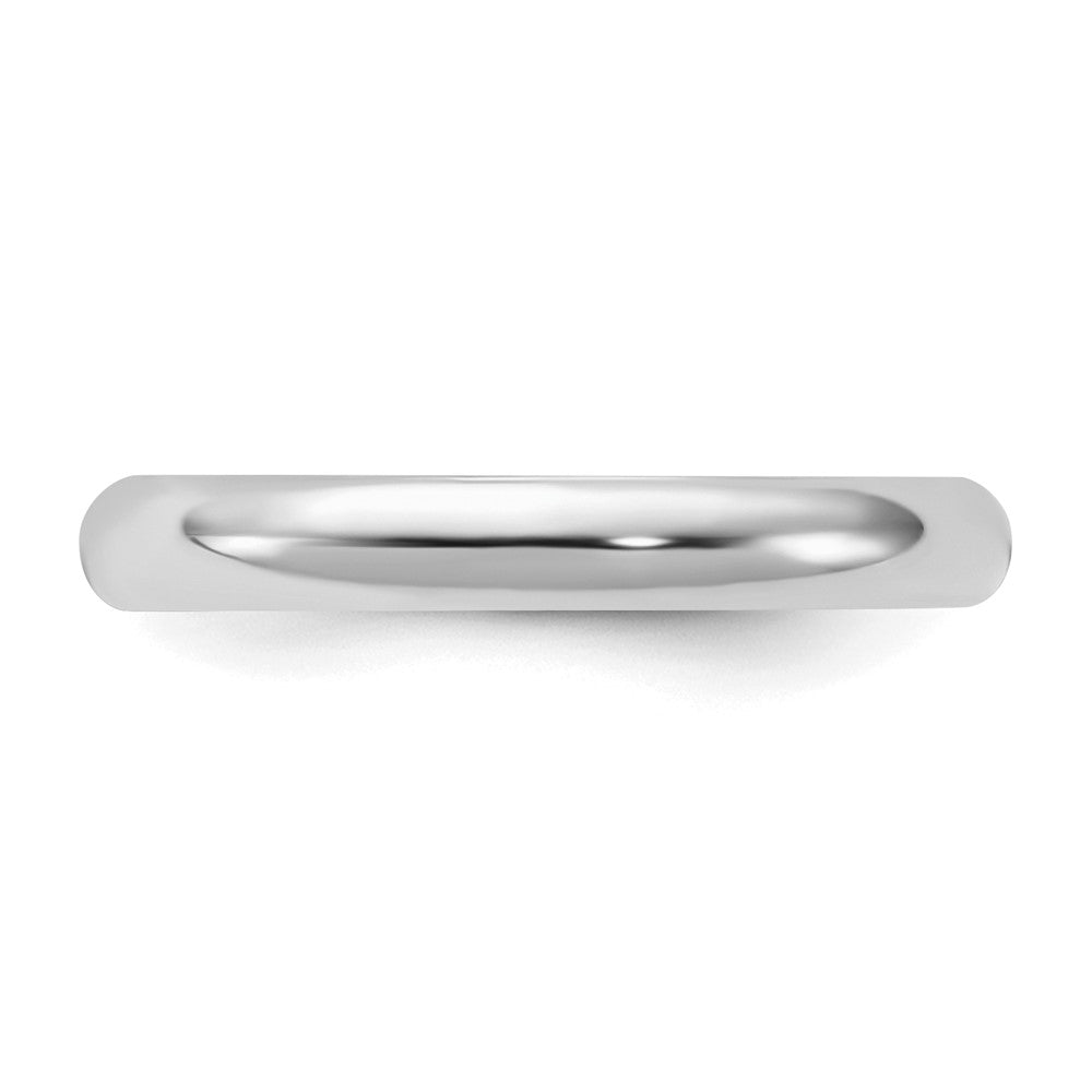 Sterling Silver Rhodium-Plated 3mm Half-Round Band