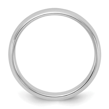 Sterling Silver Rhodium Plated 4mm Half Round Size 9.5 Band (Size 9.5 Only)