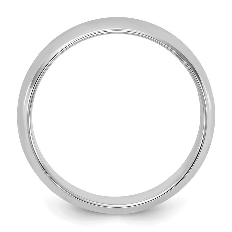 Sterling Silver Rhodium-Plated 5mm Half-Round Band