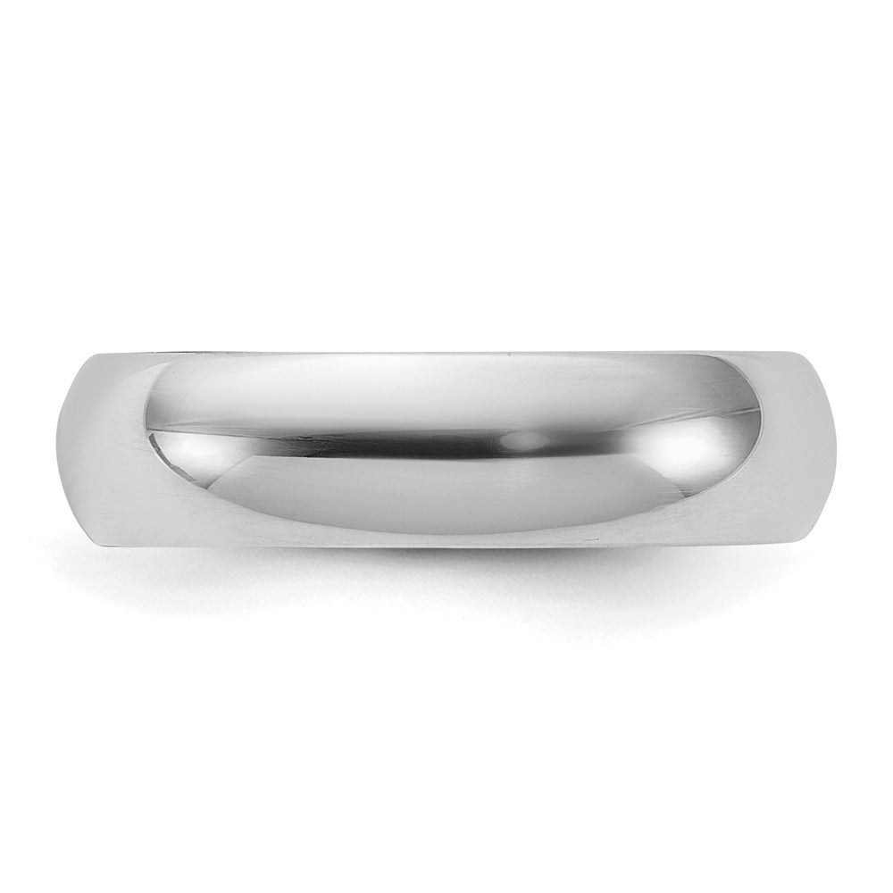 Sterling Silver Rhodium-Plated 5mm Half-Round Band