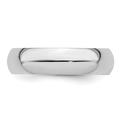Sterling Silver Rhodium-Plated 5mm Half-Round Band