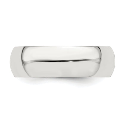 Sterling Silver 6mm Half Round Size 4 Band