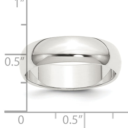 Sterling Silver 6mm Half Round Size 4 Band