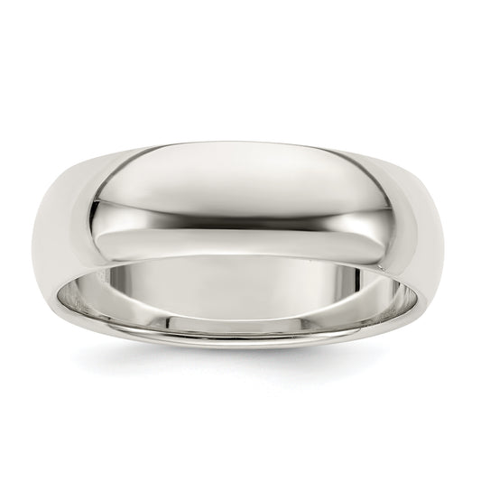 Sterling Silver 7mm Half Round Size 4 Band