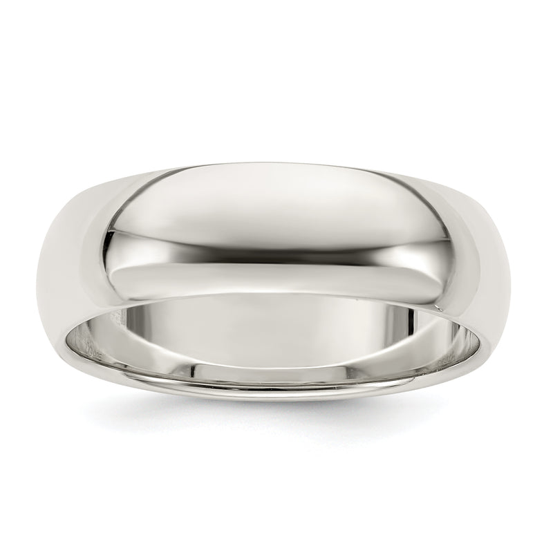 Sterling Silver 7mm Half Round Size 4 Band