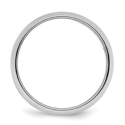 Sterling Silver Rhodium-Plated 7mm Half-Round Band