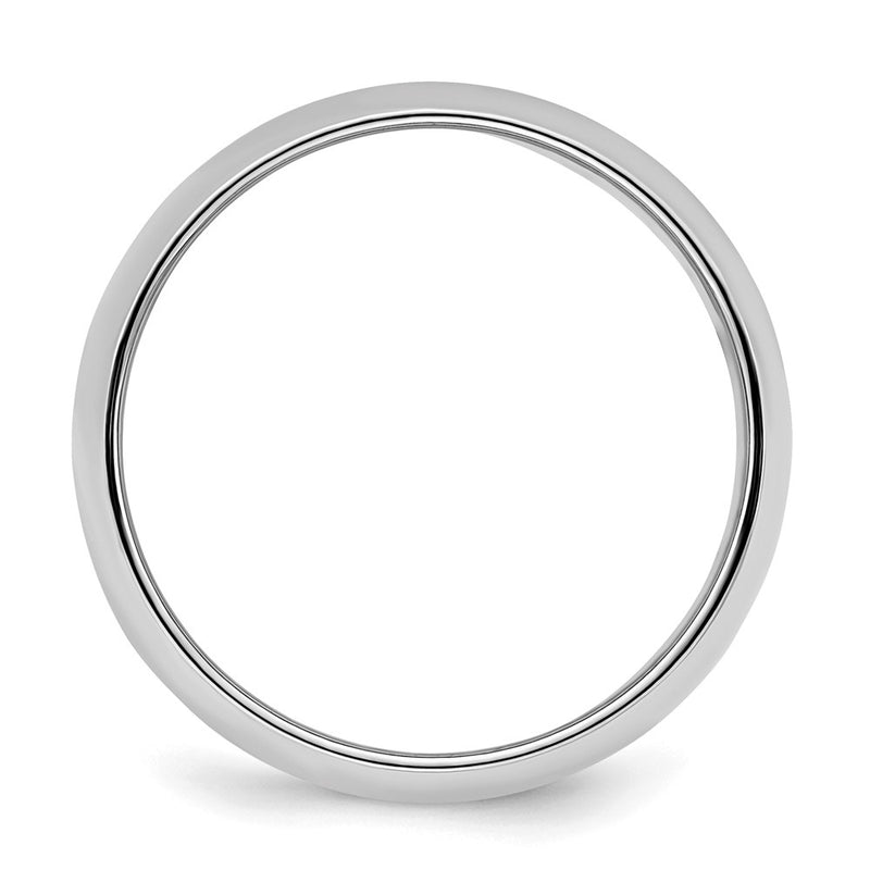 Sterling Silver Rhodium-Plated 7mm Half-Round Band