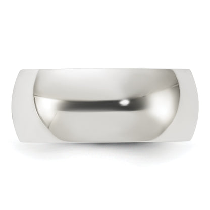 Sterling Silver 8mm Half Round Size 4 Band
