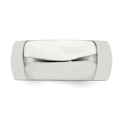 Sterling Silver 8mm Half Round Size 4 Band