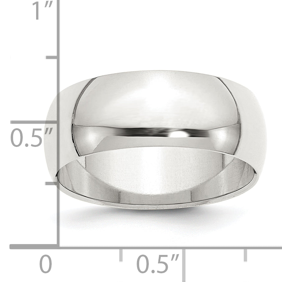 Sterling Silver 8mm Half Round Size 4 Band