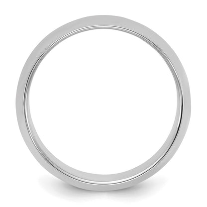 Sterling Silver Rhodium-Plated 8mm Half-Round Band