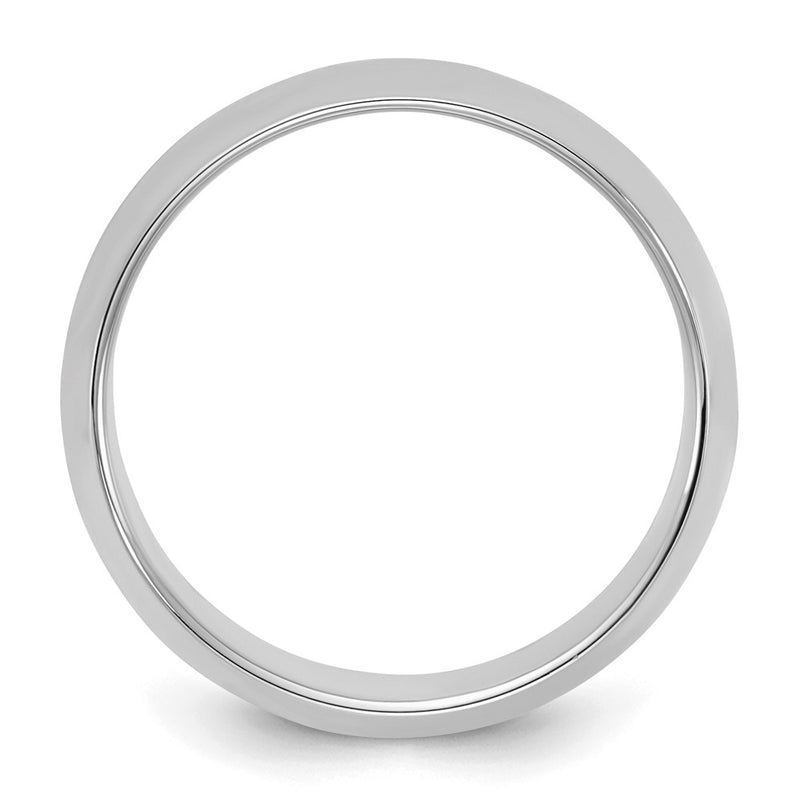 Sterling Silver Rhodium-Plated 8mm Half-Round Band