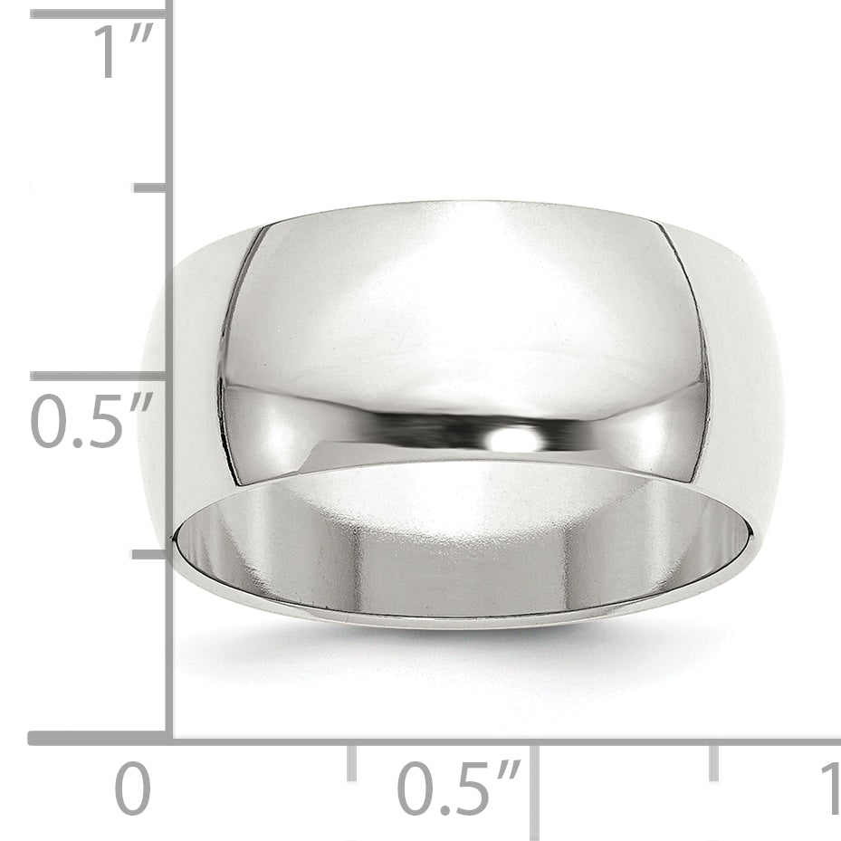 Sterling Silver 9mm Half Round Size 4 Band