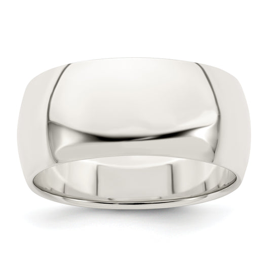 Sterling Silver 9mm Half Round Size 4 Band