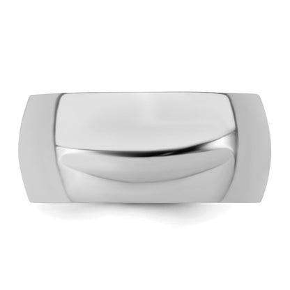 Sterling Silver Rhodium-Plated 9mm Half-Round Band